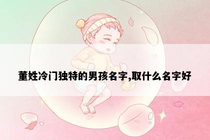 董姓冷门独特的男孩名字,取什么名字好